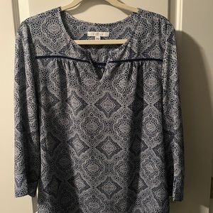 Navy and white top 3/4 sleeves